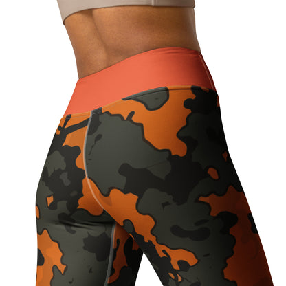 Woodland Camo Orange Yoga Leggings