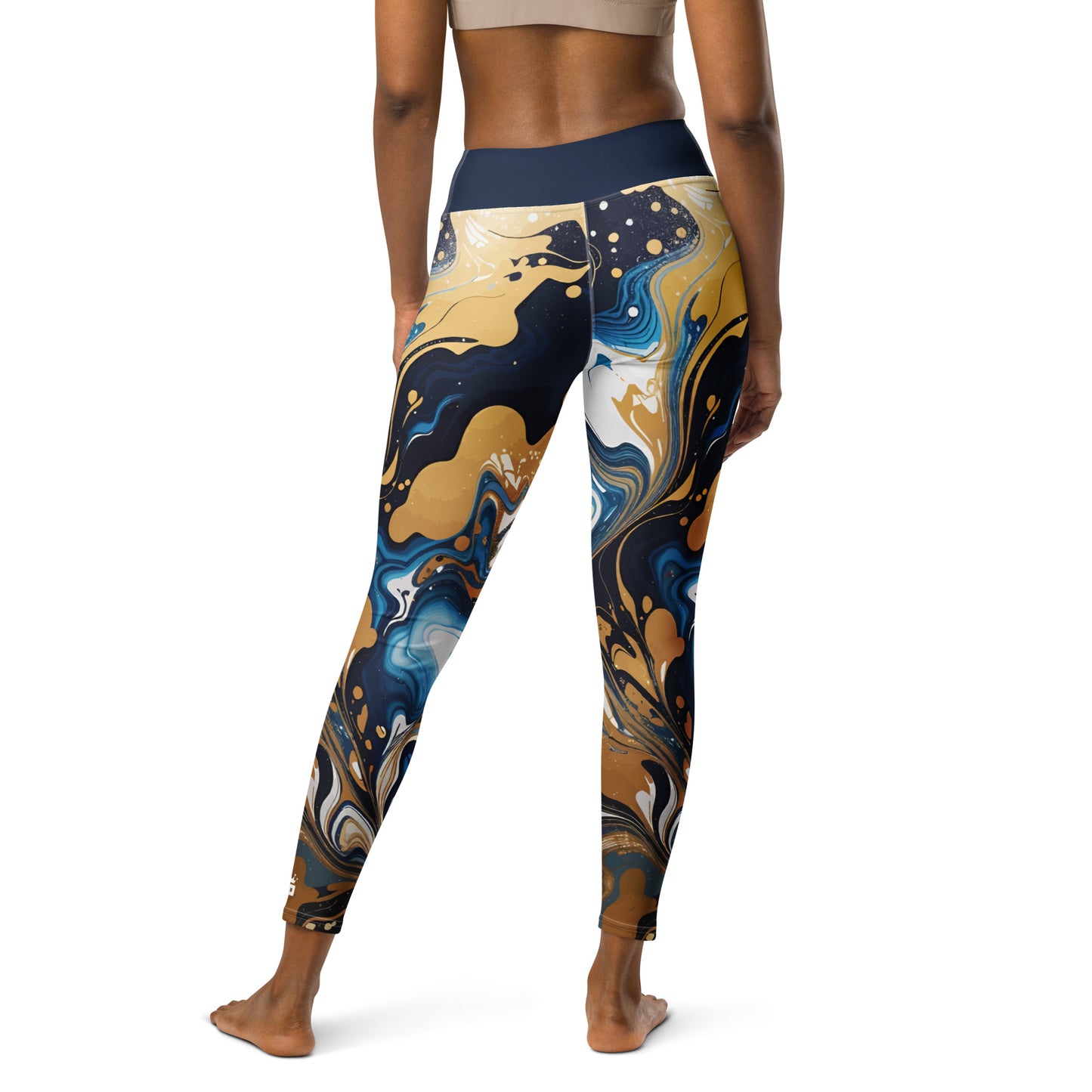 Paint Mix Blue Yoga Leggings