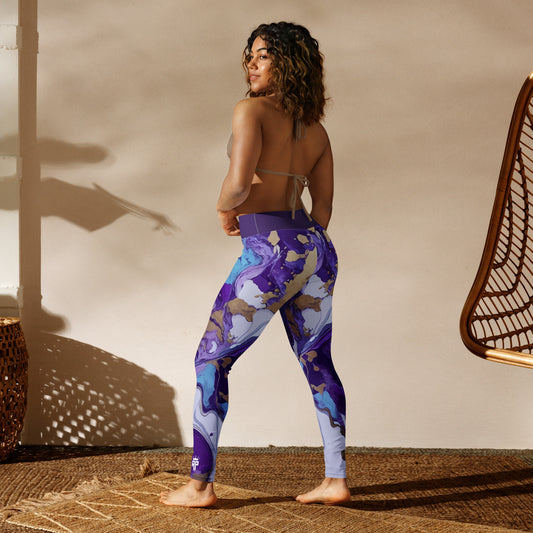 Paint Mix Purple Yoga Leggings