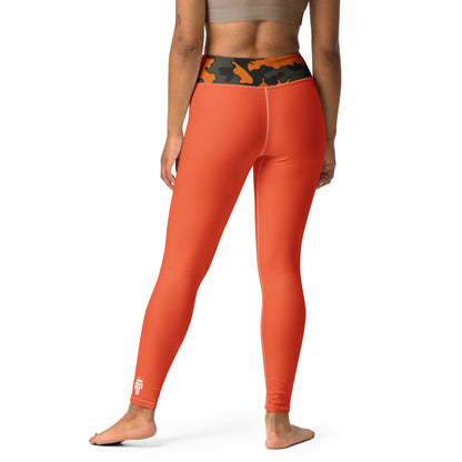 Woodland Orange Plain Yoga Leggings