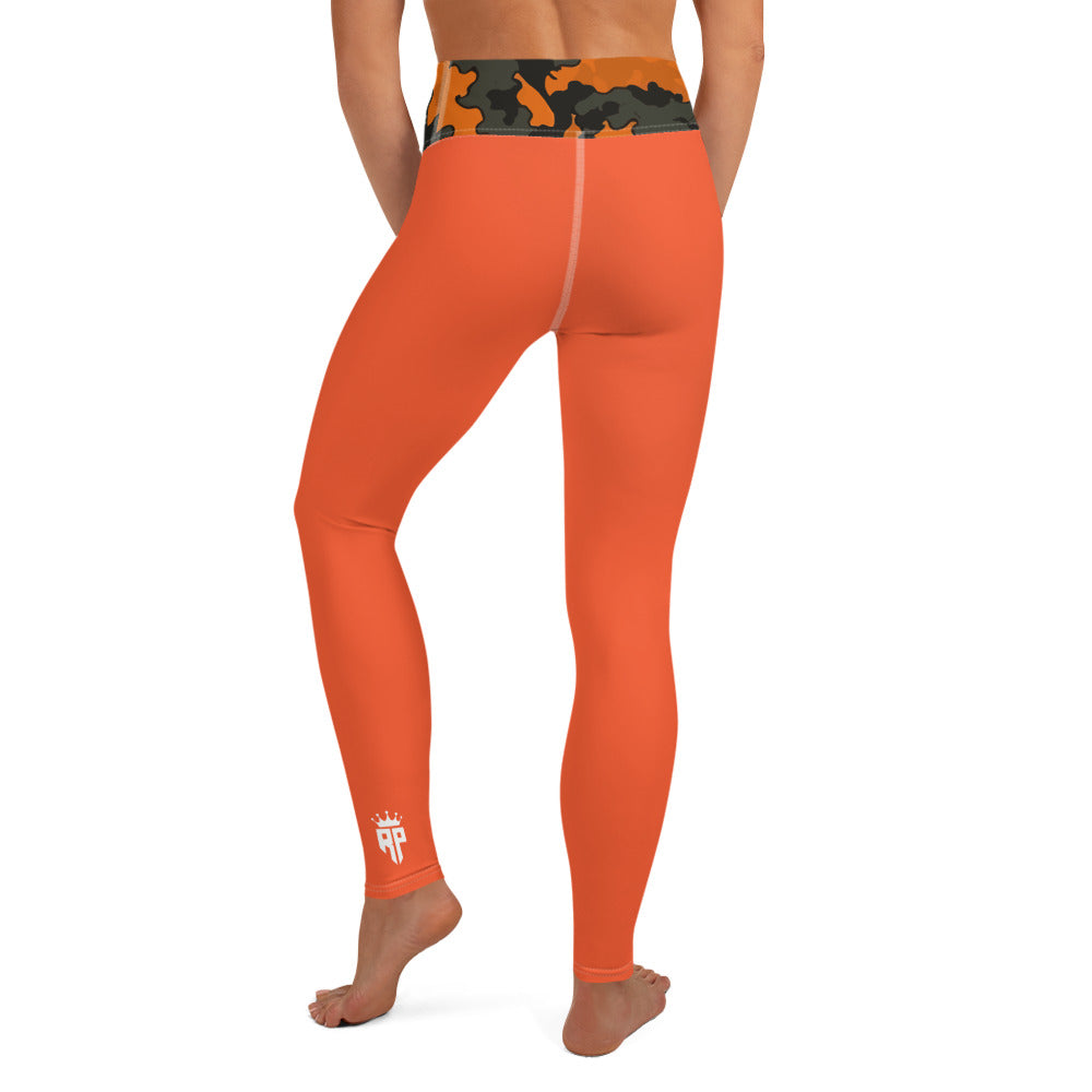 Woodland Orange Plain Yoga Leggings