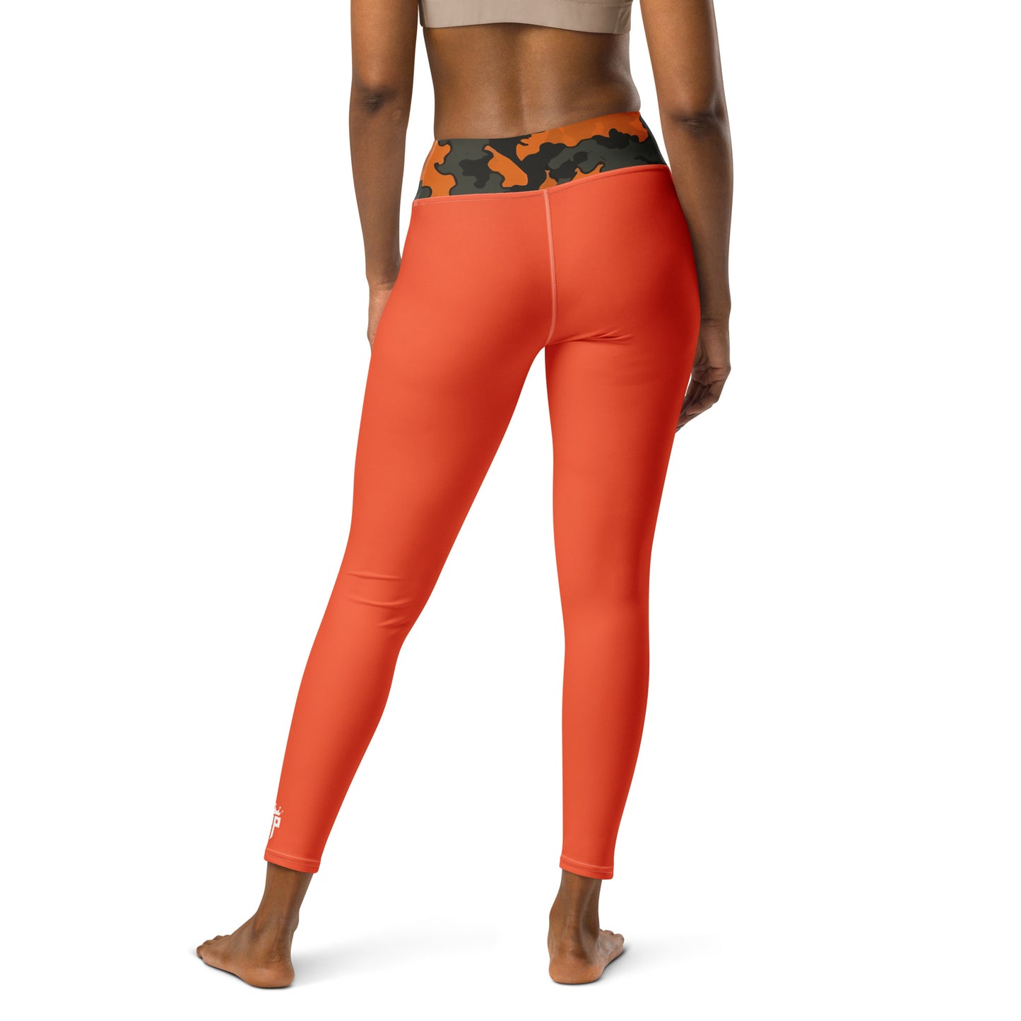 Woodland Orange Plain Yoga Leggings