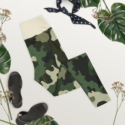 Woodland Camo Green Yoga Leggings