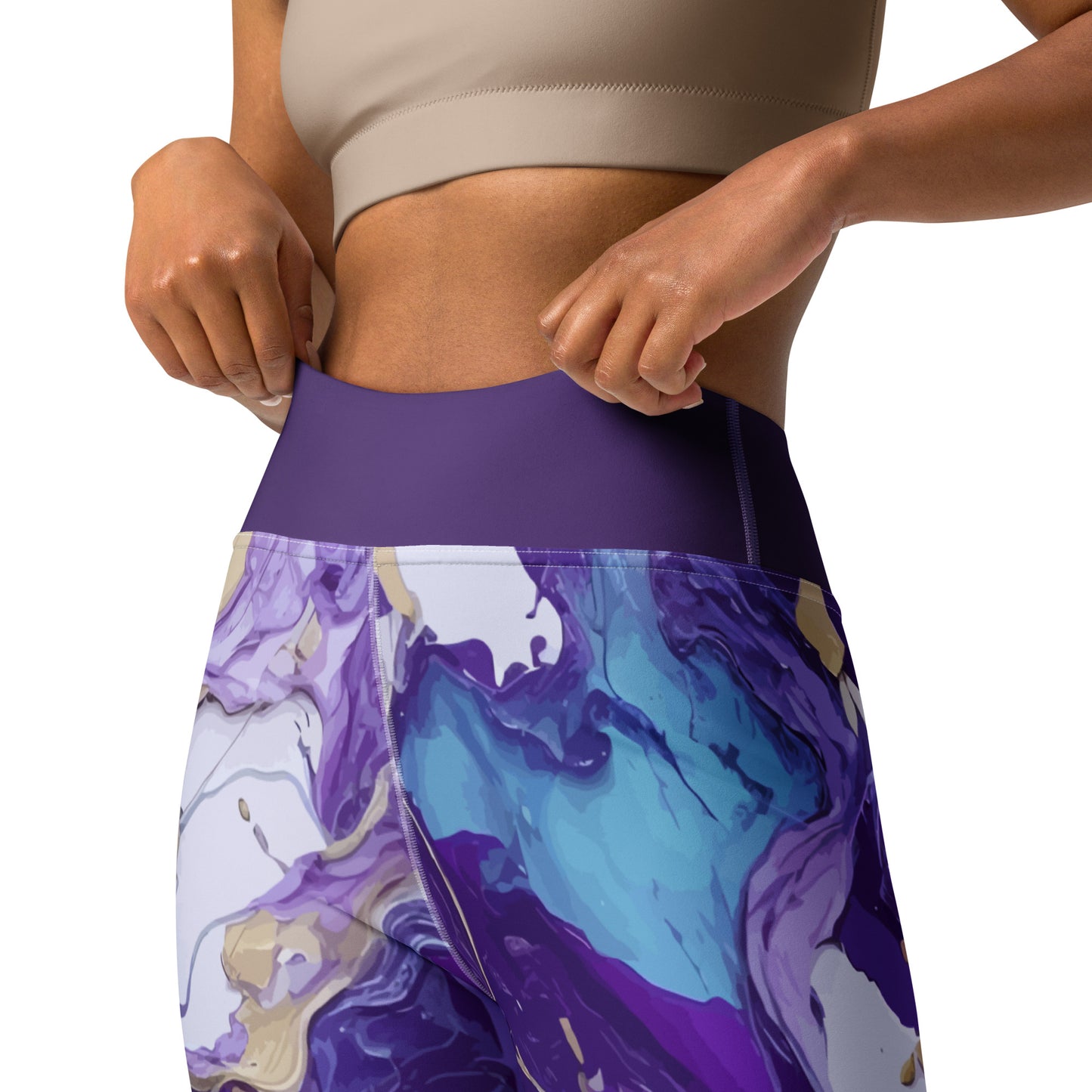 Paint Mix Purple Yoga Leggings