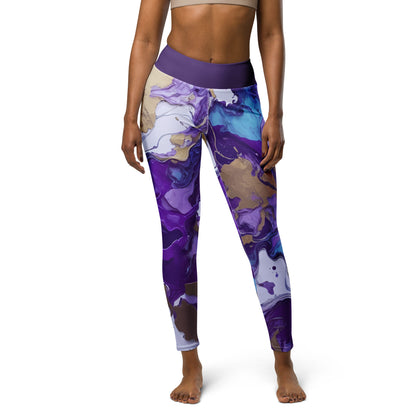 Paint Mix Purple Yoga Leggings