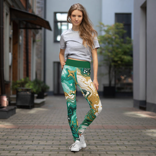 Paint Mix Green Yoga Leggings