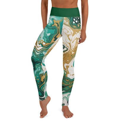 Paint Mix Green Yoga Leggings