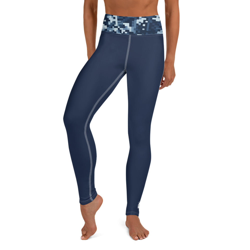 Digital Navy Yoga Leggings