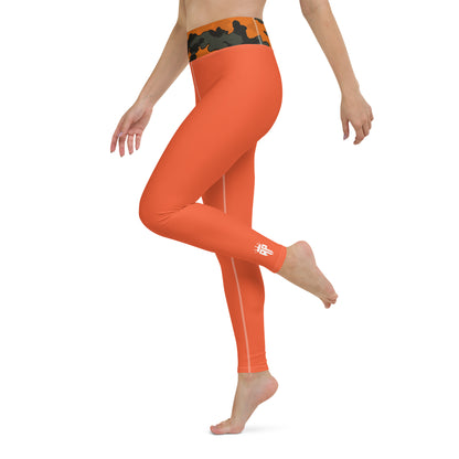 Woodland Orange Plain Yoga Leggings