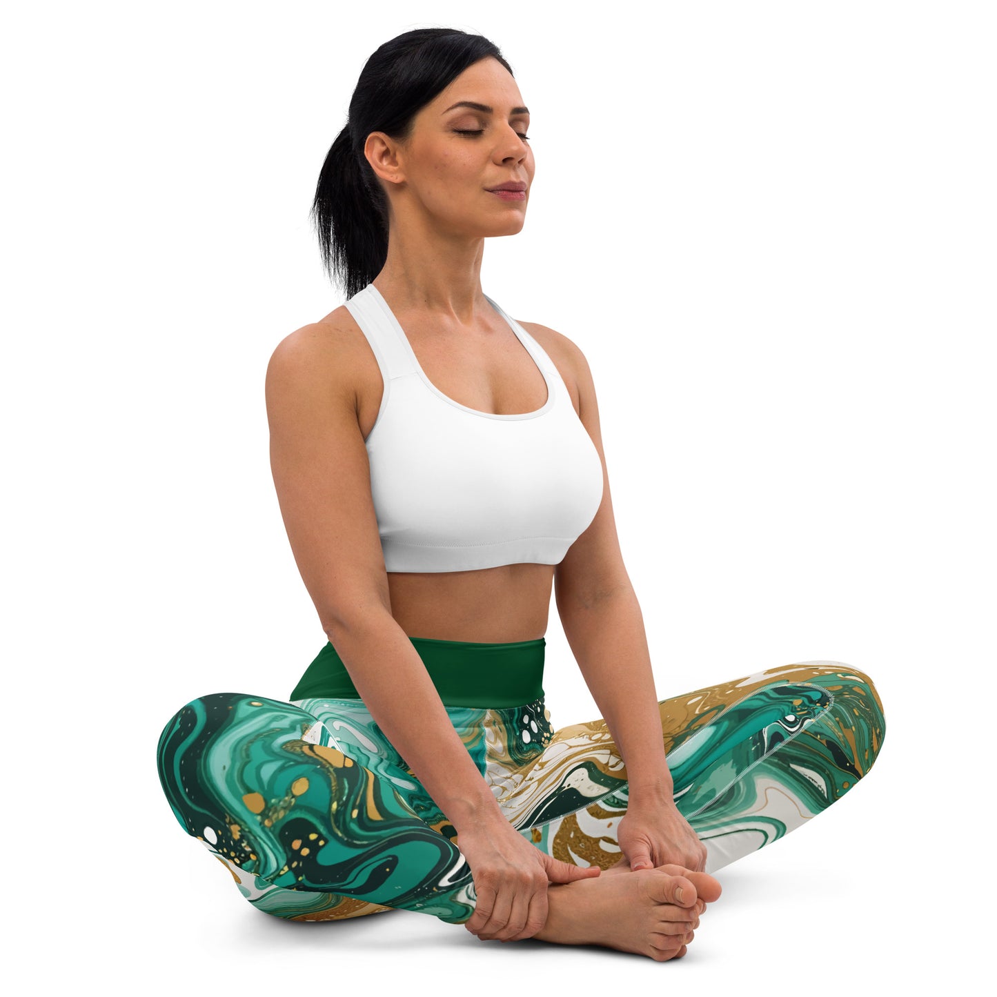 Paint Mix Green Yoga Leggings
